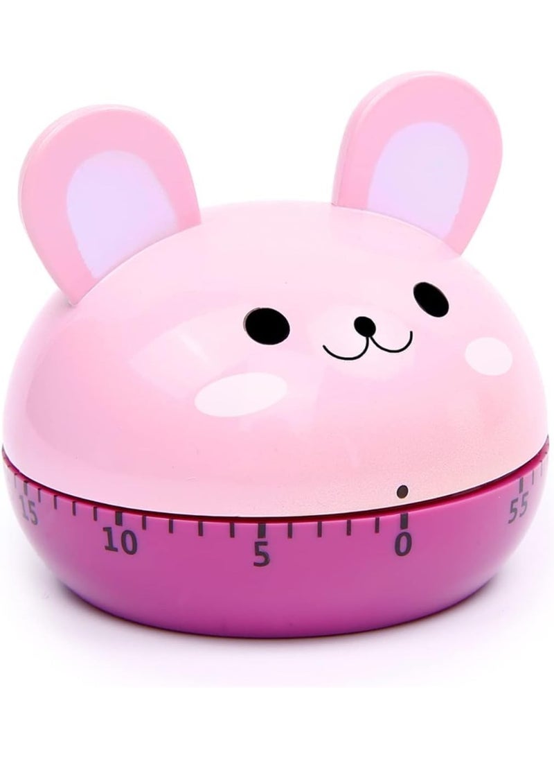 CLENEA Cute Kitchen Timer,Mechanical Timer for Kids, 60 Minutes Manual Cooking Timer,Wind Up Countdown Timer,Cute Timer for Cooking Reading Sports Study Time Management and Desktop Decor (Rabbit) - Image 1